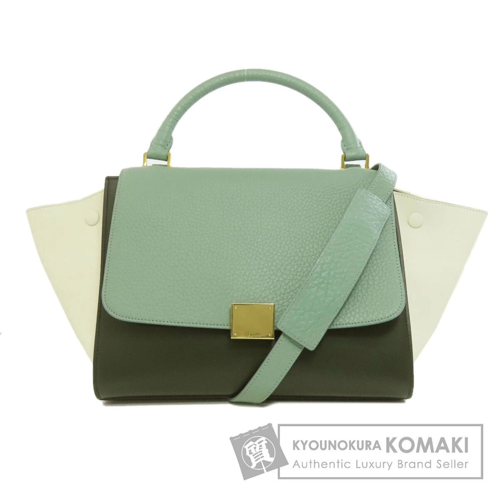 Celine Trapeze 2way Calfskin Leather Shoulder bag leather
